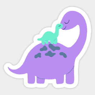 momma and baby Dino Sticker